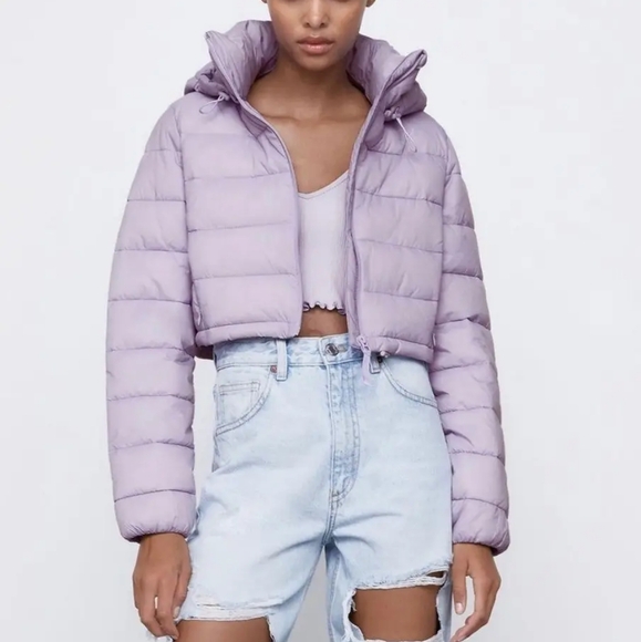 Zara Jackets & Blazers - Zara lilac cropped puffer jacket